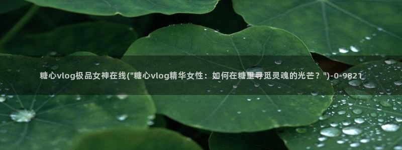 糖心,vlog